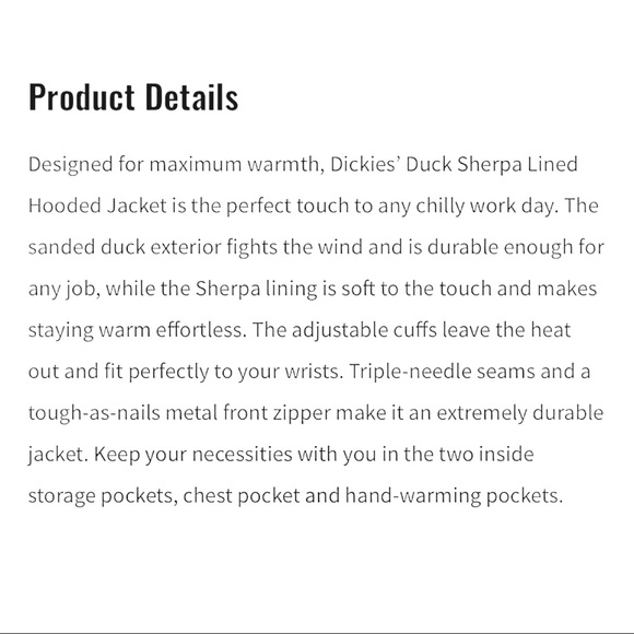 DICKIES Men’s 2XL Brown / Tan Sanded Duck Sherpa Lined Jacket - Picture 3 of 7